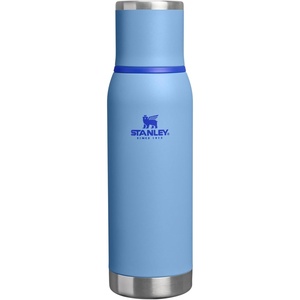 Stanley Adventure-To-Go Vacuum Bottle 25 oz | Wide Mouth with Leakproof Cup Lid | Keep Drinks Hot or Cold | Packable for Travel | Insulated Stainless Steel Thermal Bottle | BPA-Free | Spring Green(Blue Sky)