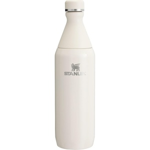 Stanley All Day Slim Bottle 20 oz | Twist On Lid with Leakproof Seal | Slim Design for Travel & Gym | Insulated Stainless Steel | BPA-Free | Blue Sky Gloss(Cream)