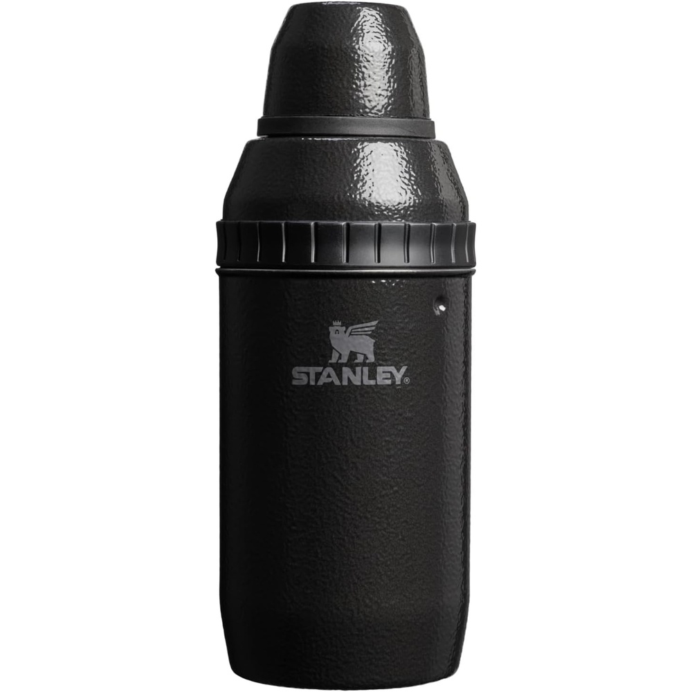 image:imageStanley Happy Hour Cocktail Shaker Set 20 oz Bartender Kit for Camping and Travel Cocktail Drink Mixing Set with 2 Cups Insulated Stainless Steel BPAFree Hammertone BlackHammertone Black