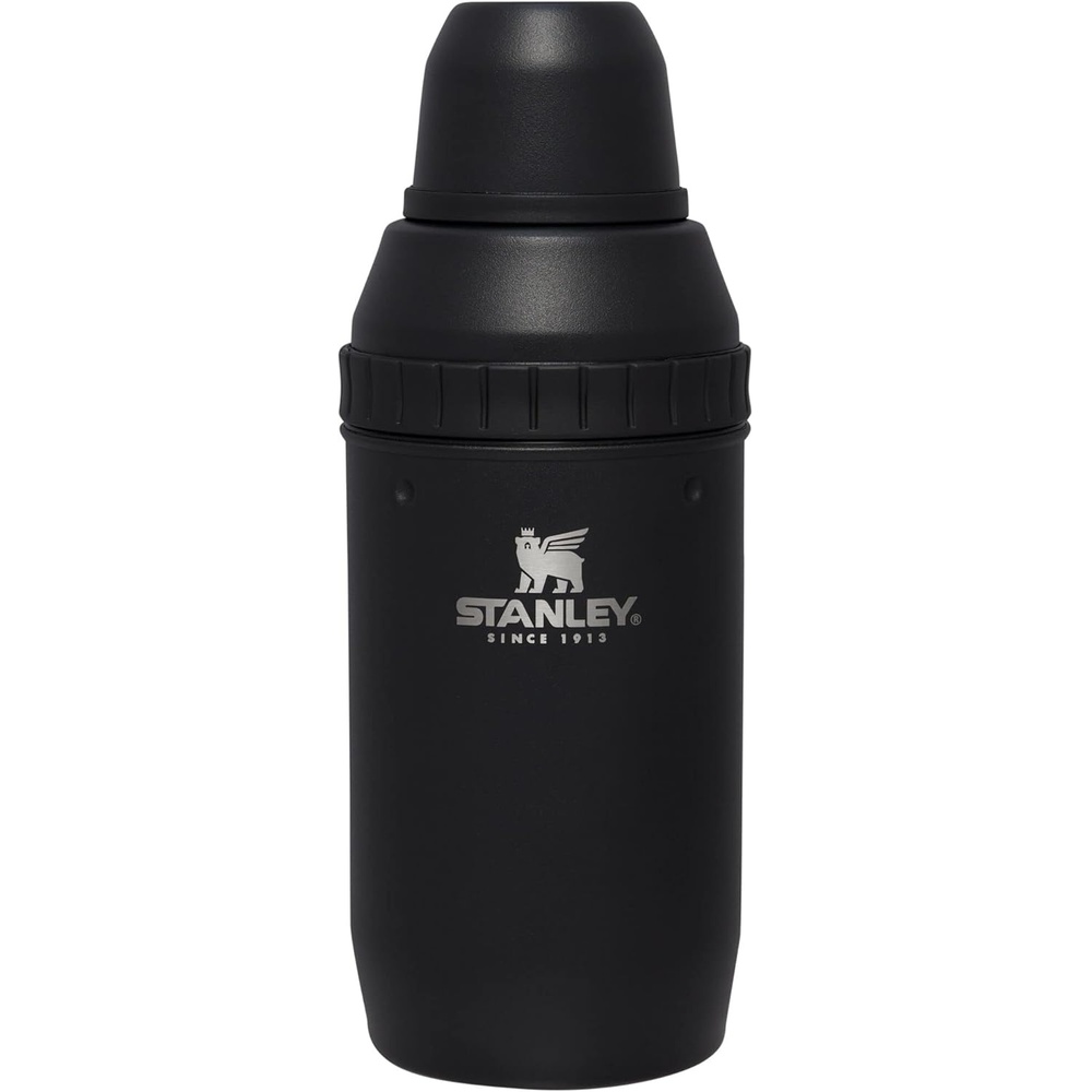 image:imageStanley Happy Hour Cocktail Shaker Set 20 oz Bartender Kit for Camping and Travel Cocktail Drink Mixing Set with 2 Cups Insulated Stainless Steel BPAFree Hammertone BlackMatte Black
