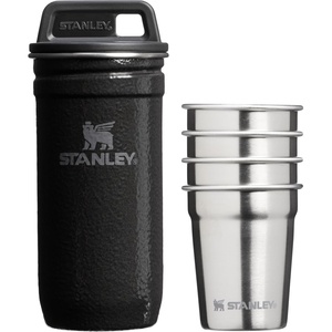 STANLEY Adventure Pre-Party Nesting Shot Glass Set | 4 Shot Glasses in Travel Carrying Case | Insulated Stainless Steel | BPA-Free | Hammertone Black