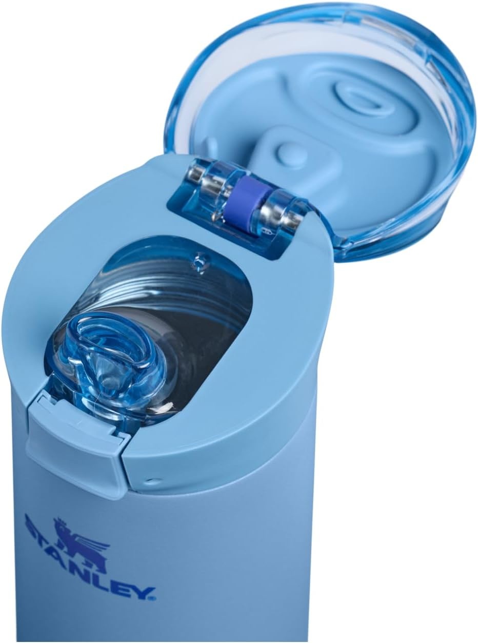 image:imageSTANLEY Flowstate Spring Bottle Leakproof Water Bottle with Carry Strap amp FlipTop Locking Lid Insulated Stainless Steel Fits Most Cup Holders BPAFree 20 oz ChampagneBlue Sky