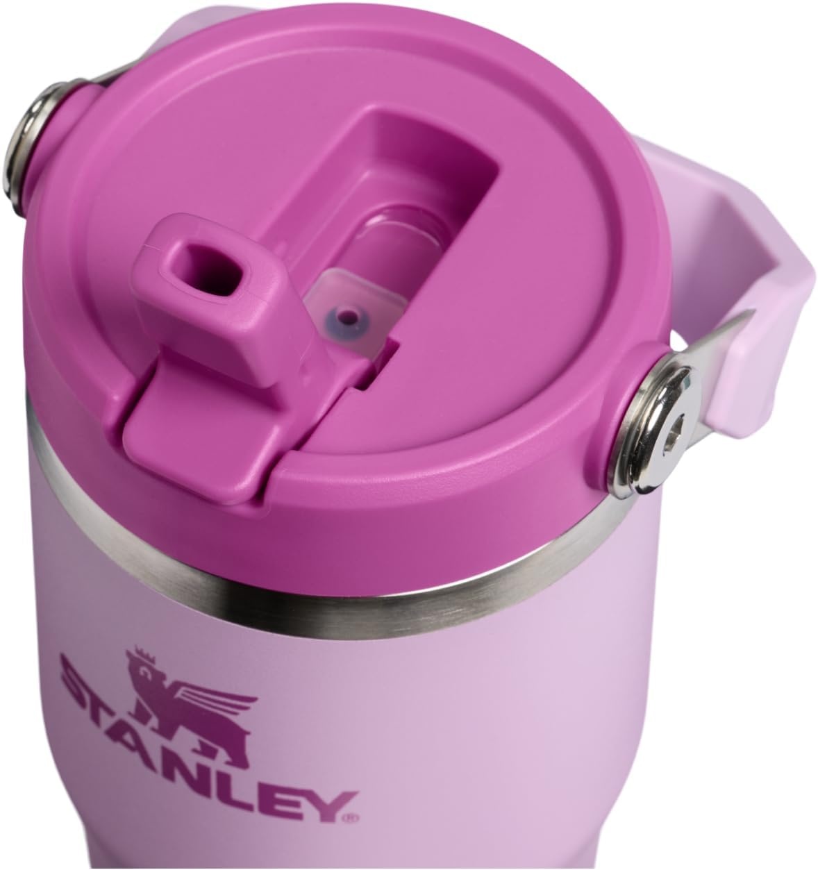 image:imageSTANLEY IceFlow 20 Flip Straw Tumbler with Handle 20 oz Twist On Lid and Flip Up Straw Leak Resistant Water Bottle Insulated Stainless Steel BPAFree Stainless Steel AshSoft Orchid