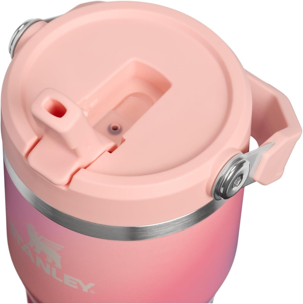 image:imageSTANLEY IceFlow 20 Flip Straw Tumbler with Handle 20 oz Twist On Lid and Flip Up Straw Leak Resistant Water Bottle Insulated Stainless Steel BPAFree Stainless Steel AshSunset Spiral