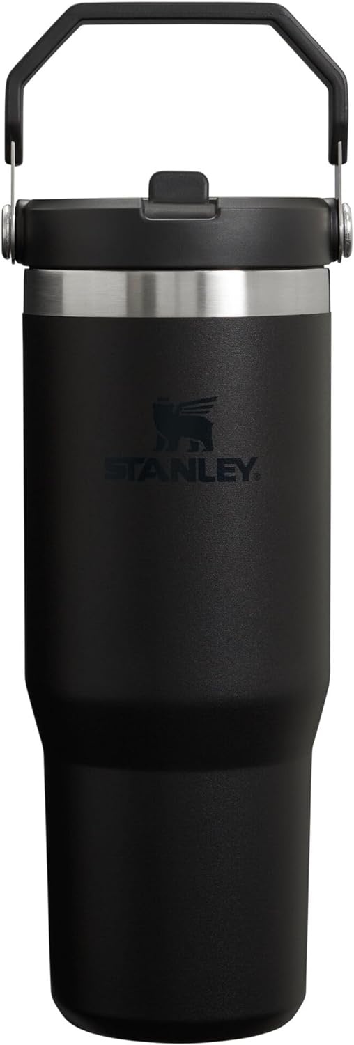 image:imageSTANLEY IceFlow 20 Flip Straw Tumbler with Handle 20 oz Twist On Lid and Flip Up Straw Leak Resistant Water Bottle Insulated Stainless Steel BPAFree Stainless Steel AshBlack 20