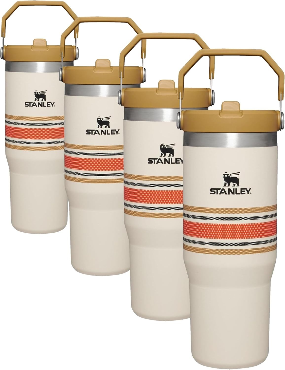 image:imageSTANLEY IceFlow 20 Flip Straw Tumbler with Handle 20 oz Twist On Lid and Flip Up Straw Leak Resistant Water Bottle Insulated Stainless Steel BPAFree Stainless Steel AshCream Mesh