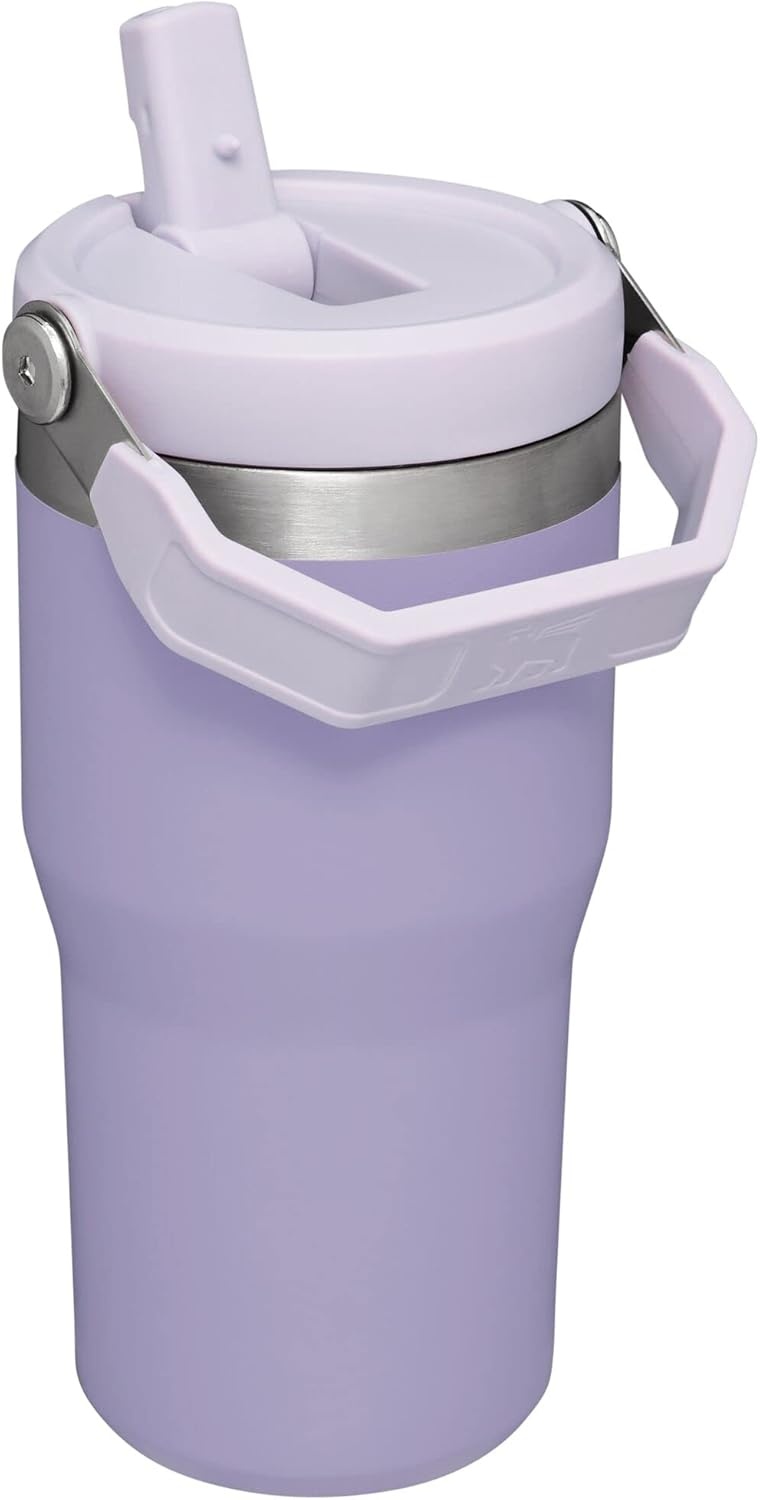 image:imageSTANLEY IceFlow 20 Flip Straw Tumbler with Handle 20 oz Twist On Lid and Flip Up Straw Leak Resistant Water Bottle Insulated Stainless Steel BPAFree Stainless Steel AshLavender