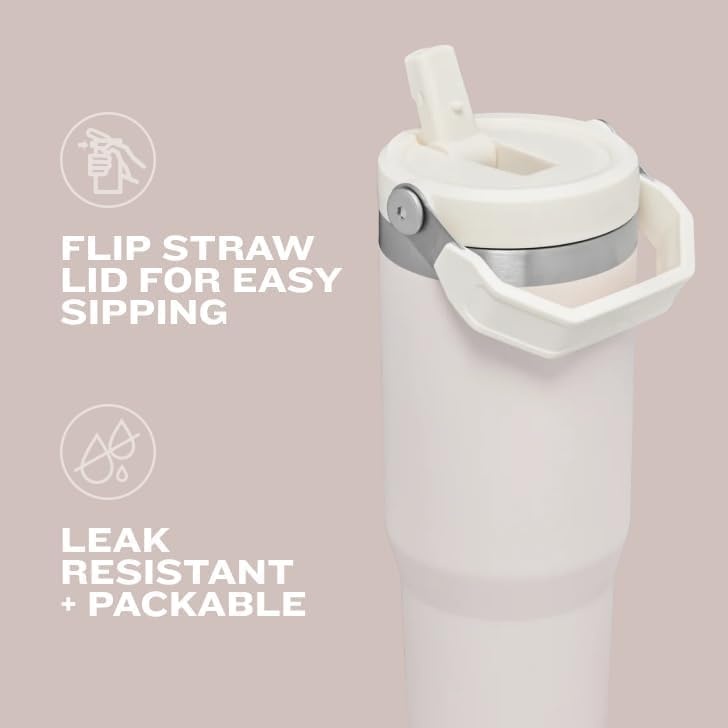 image:imageSTANLEY IceFlow 20 Flip Straw Tumbler with Handle 20 oz Twist On Lid and Flip Up Straw Leak Resistant Water Bottle Insulated Stainless Steel BPAFree Stainless Steel AshExclusive Lupine