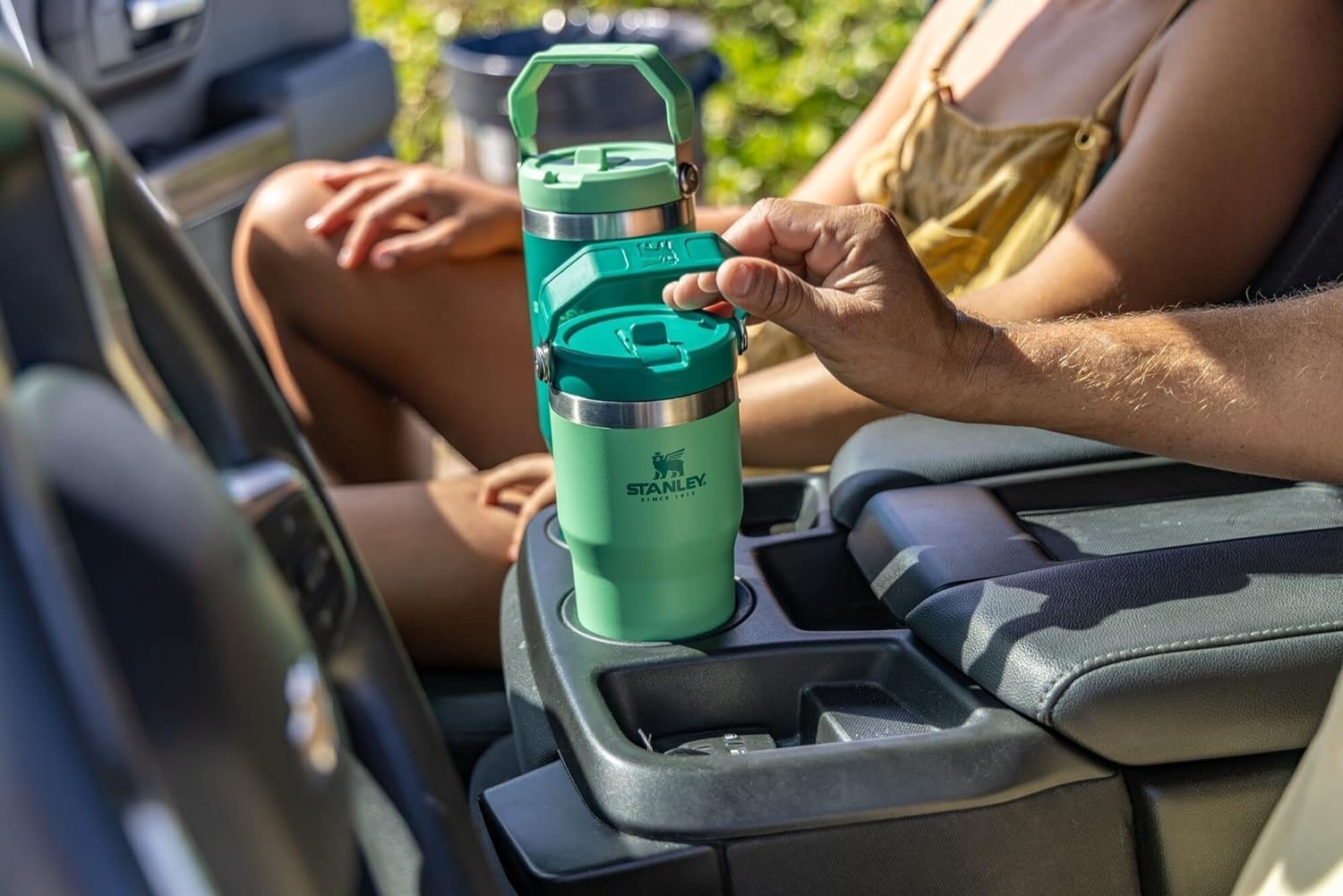 image:imageSTANLEY IceFlow 20 Flip Straw Tumbler with Handle 20 oz Twist On Lid and Flip Up Straw Leak Resistant Water Bottle Insulated Stainless Steel BPAFree Stainless Steel AshJade