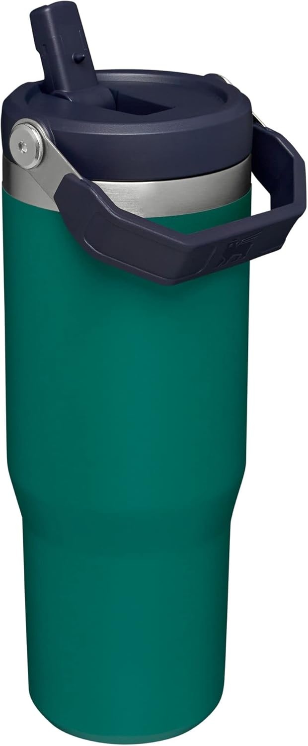 image:imageSTANLEY IceFlow 20 Flip Straw Tumbler with Handle 20 oz Twist On Lid and Flip Up Straw Leak Resistant Water Bottle Insulated Stainless Steel BPAFree Stainless Steel AshTidepool