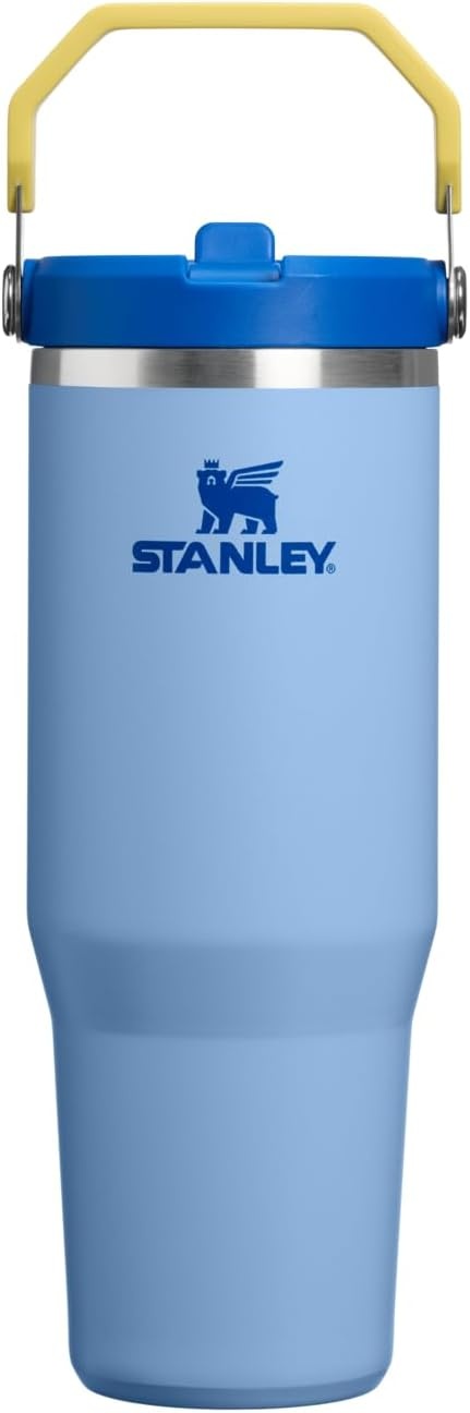 image:imageSTANLEY IceFlow 20 Flip Straw Tumbler with Handle 20 oz Twist On Lid and Flip Up Straw Leak Resistant Water Bottle Insulated Stainless Steel BPAFree Stainless Steel AshCornflower Admiral Blue