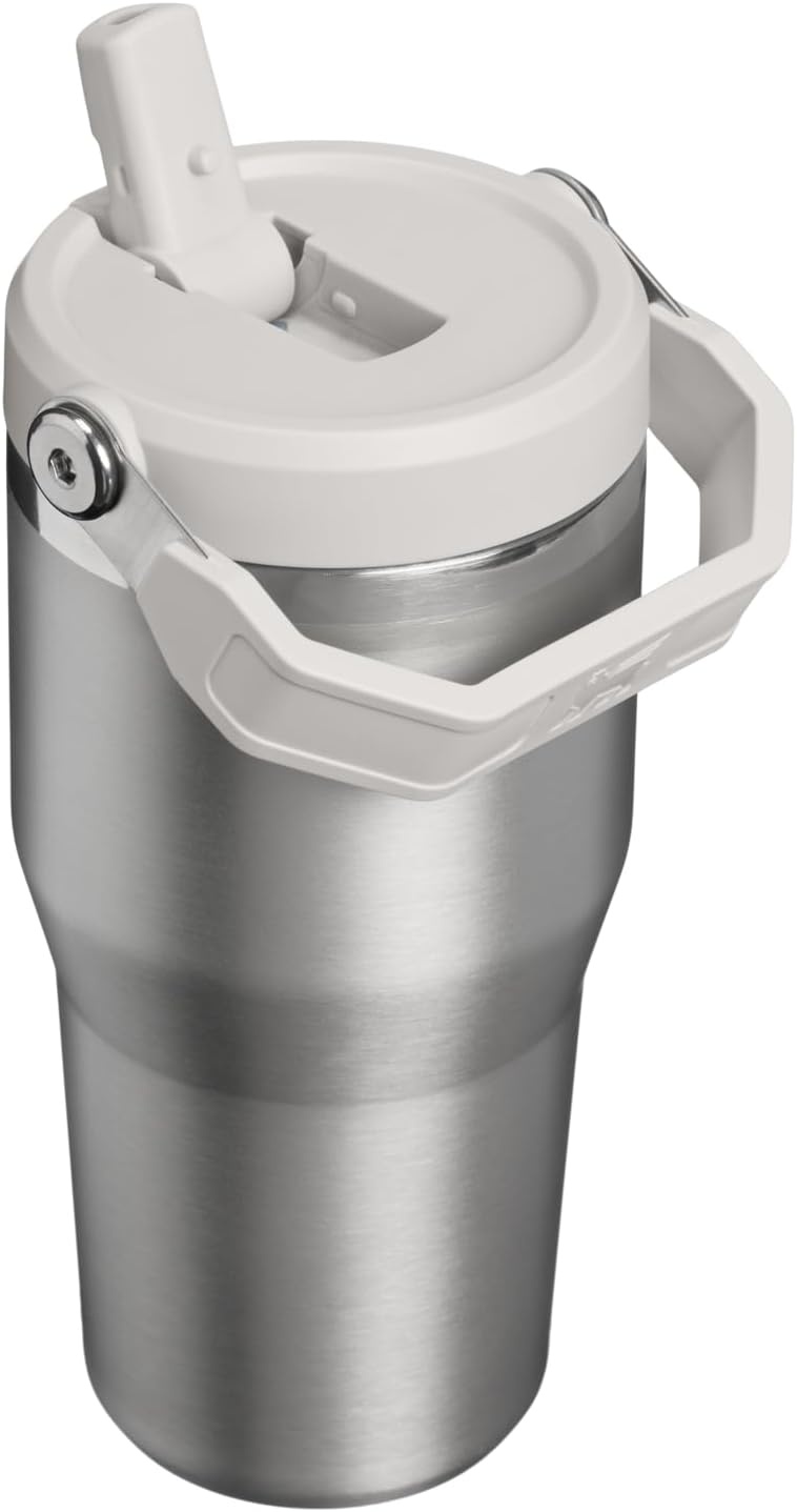 image:imageSTANLEY IceFlow 20 Flip Straw Tumbler with Handle 20 oz Twist On Lid and Flip Up Straw Leak Resistant Water Bottle Insulated Stainless Steel BPAFree Stainless Steel AshStainless Steel Ash