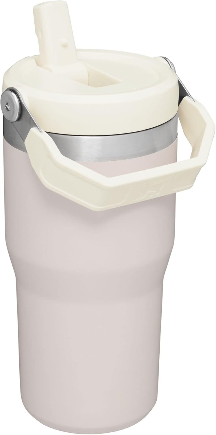 image:imageSTANLEY IceFlow 20 Flip Straw Tumbler with Handle 20 oz Twist On Lid and Flip Up Straw Leak Resistant Water Bottle Insulated Stainless Steel BPAFree Stainless Steel AshRose Quartz