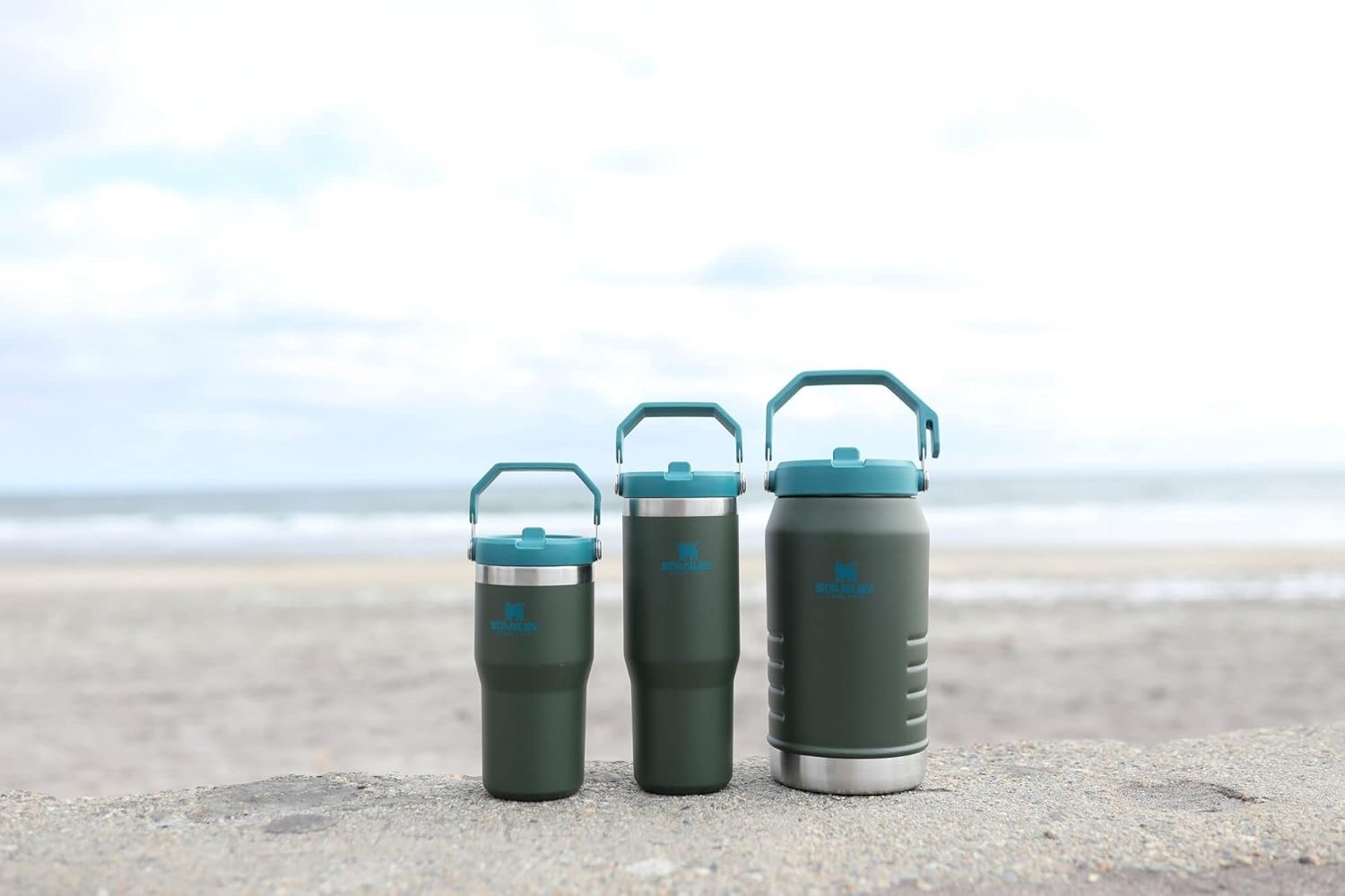 image:imageSTANLEY IceFlow 20 Flip Straw Tumbler with Handle 20 oz Twist On Lid and Flip Up Straw Leak Resistant Water Bottle Insulated Stainless Steel BPAFree Stainless Steel AshSpirulina