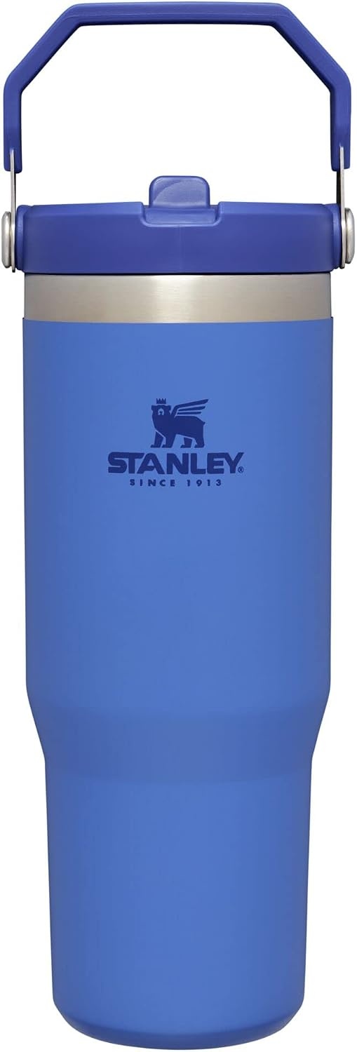 image:imageSTANLEY IceFlow 20 Flip Straw Tumbler with Handle 20 oz Twist On Lid and Flip Up Straw Leak Resistant Water Bottle Insulated Stainless Steel BPAFree Stainless Steel AshIris