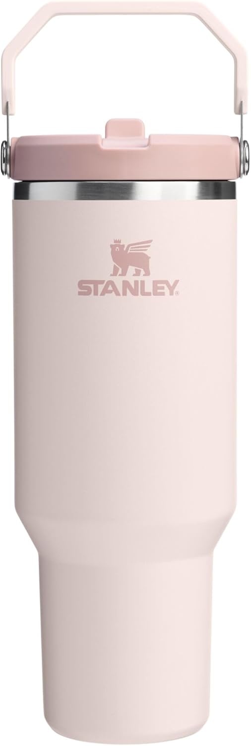 image:imageSTANLEY IceFlow 20 Flip Straw Tumbler with Handle 20 oz Twist On Lid and Flip Up Straw Leak Resistant Water Bottle Insulated Stainless Steel BPAFree Stainless Steel AshRose Quartz 20