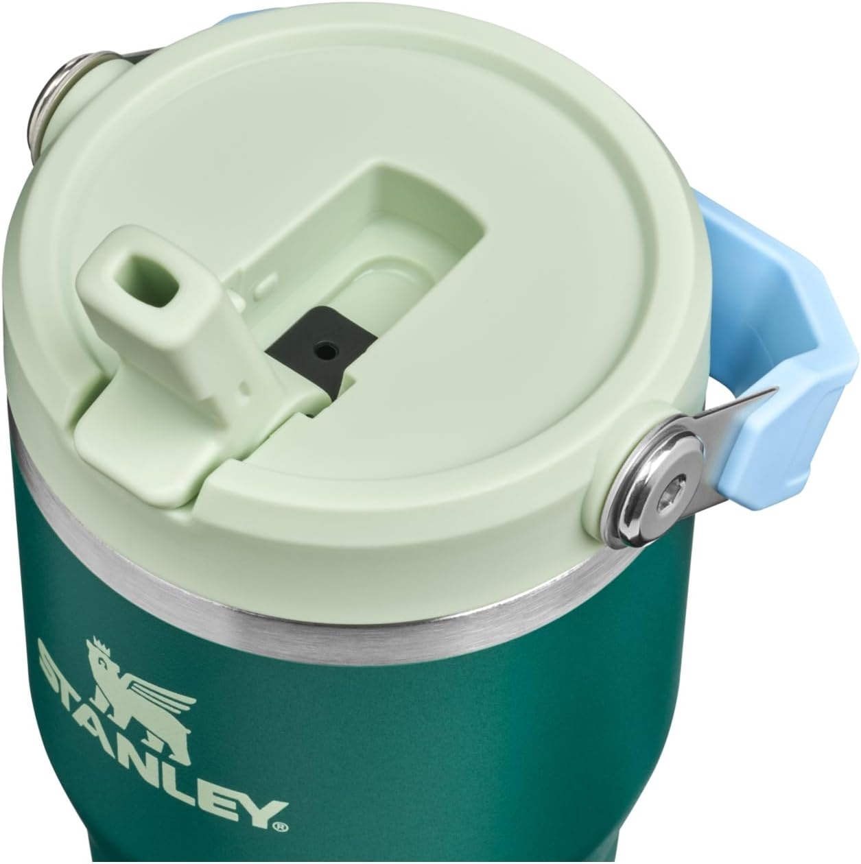 image:imageSTANLEY IceFlow 20 Flip Straw Tumbler with Handle 20 oz Twist On Lid and Flip Up Straw Leak Resistant Water Bottle Insulated Stainless Steel BPAFree Stainless Steel AshEmerald Honeydew