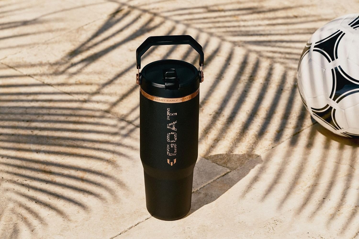 image:imageSTANLEY IceFlow 20 Flip Straw Tumbler with Handle 20 oz Twist On Lid and Flip Up Straw Leak Resistant Water Bottle Insulated Stainless Steel BPAFree Stainless Steel AshMessi Goat Black