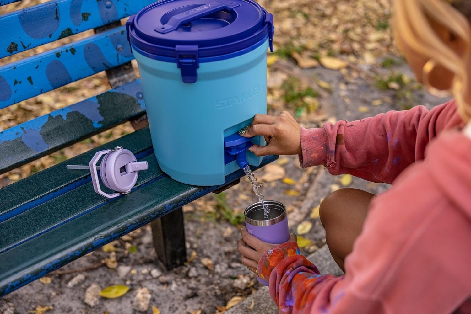 image:imageSTANLEY IceFlow 20 Flip Straw Tumbler with Handle 20 oz Twist On Lid and Flip Up Straw Leak Resistant Water Bottle Insulated Stainless Steel BPAFree Stainless Steel AshLavender