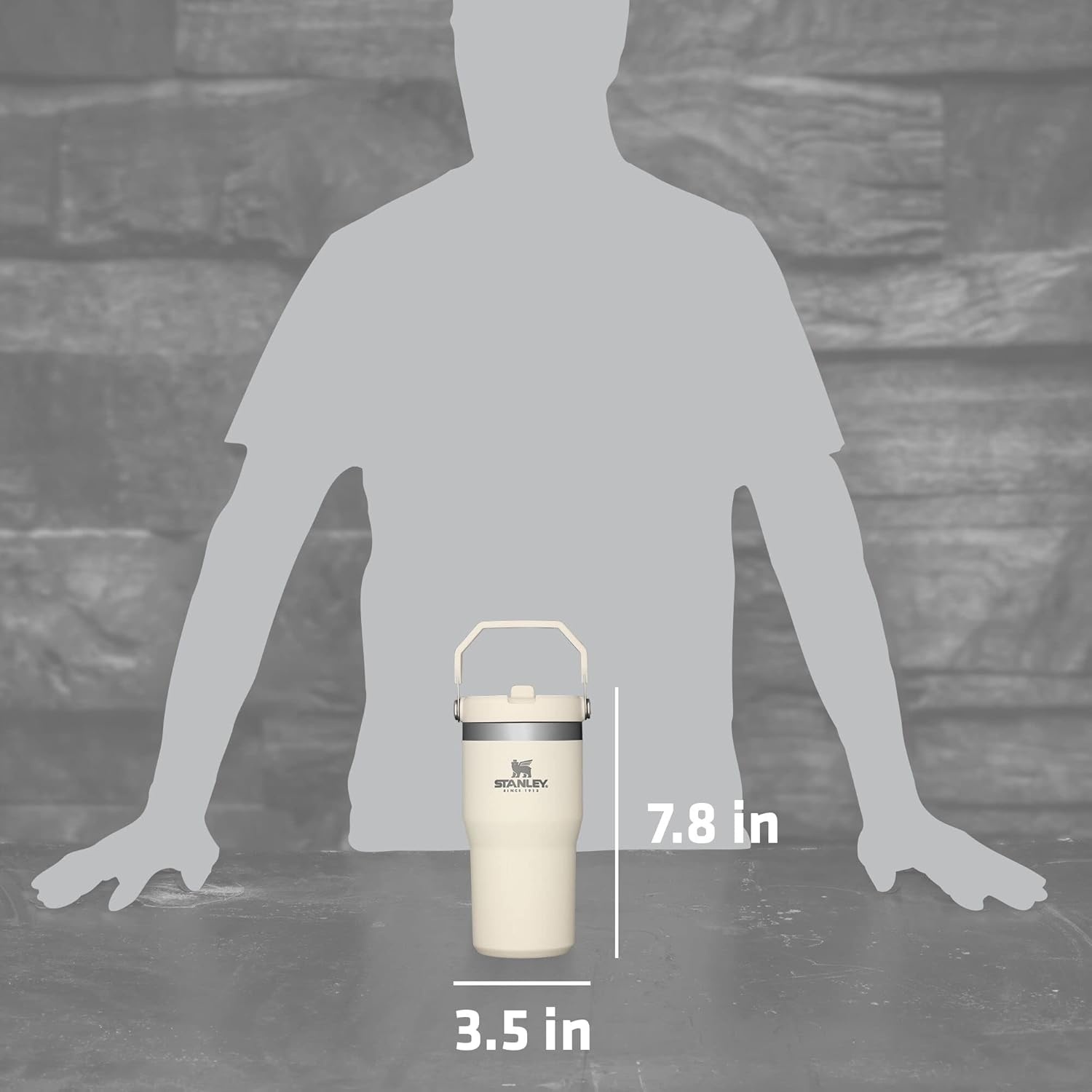 image:imageSTANLEY IceFlow 20 Flip Straw Tumbler with Handle 20 oz Twist On Lid and Flip Up Straw Leak Resistant Water Bottle Insulated Stainless Steel BPAFree Stainless Steel AshCream