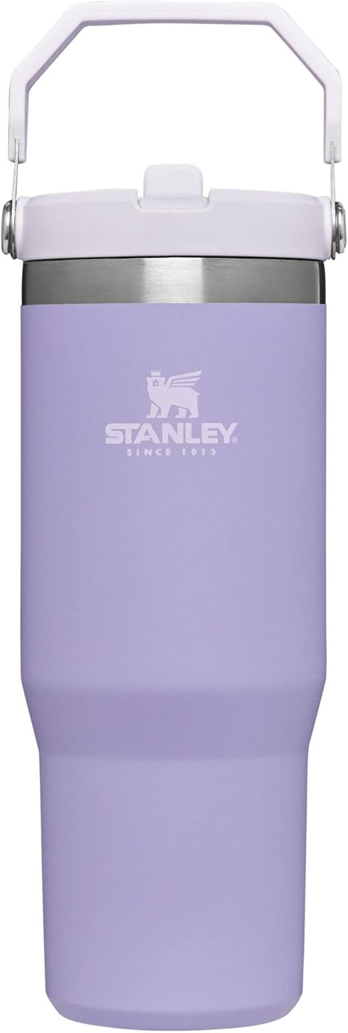 image:imageSTANLEY IceFlow 20 Flip Straw Tumbler with Handle 20 oz Twist On Lid and Flip Up Straw Leak Resistant Water Bottle Insulated Stainless Steel BPAFree Stainless Steel AshLavender