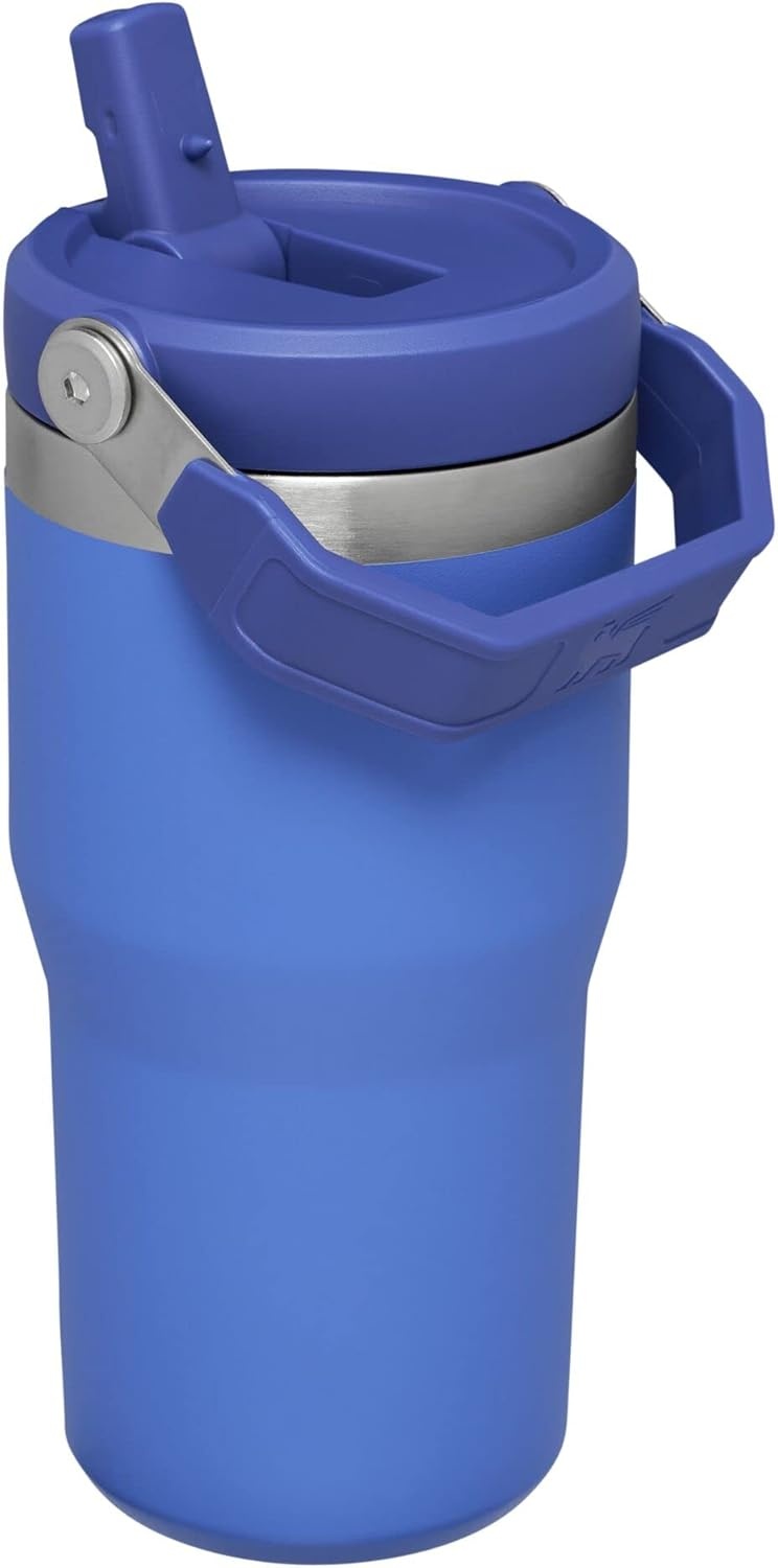 image:imageSTANLEY IceFlow 20 Flip Straw Tumbler with Handle 20 oz Twist On Lid and Flip Up Straw Leak Resistant Water Bottle Insulated Stainless Steel BPAFree Stainless Steel AshIris