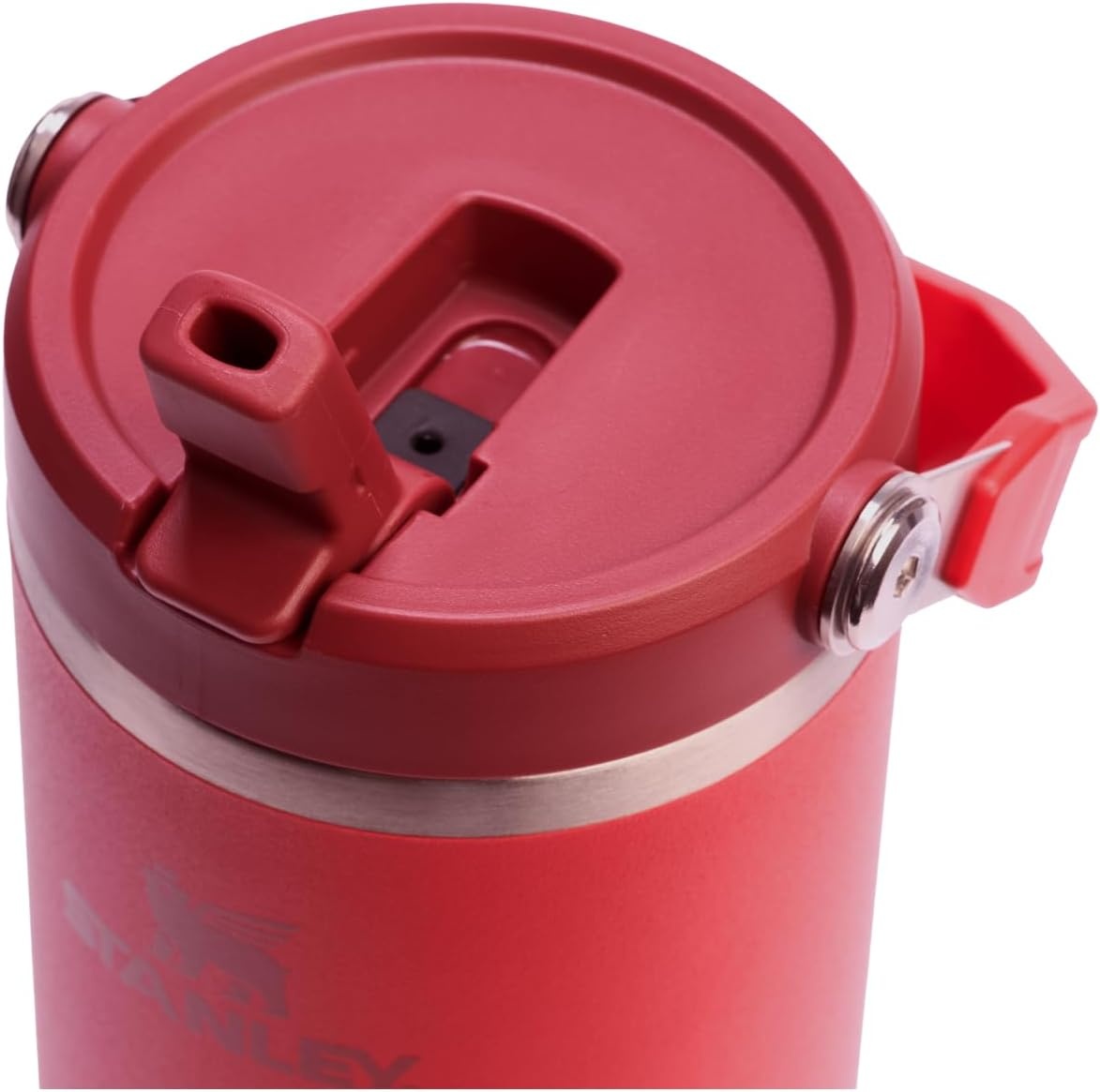 image:imageSTANLEY IceFlow 20 Flip Straw Tumbler with Handle 20 oz Twist On Lid and Flip Up Straw Leak Resistant Water Bottle Insulated Stainless Steel BPAFree Stainless Steel AshChili Red