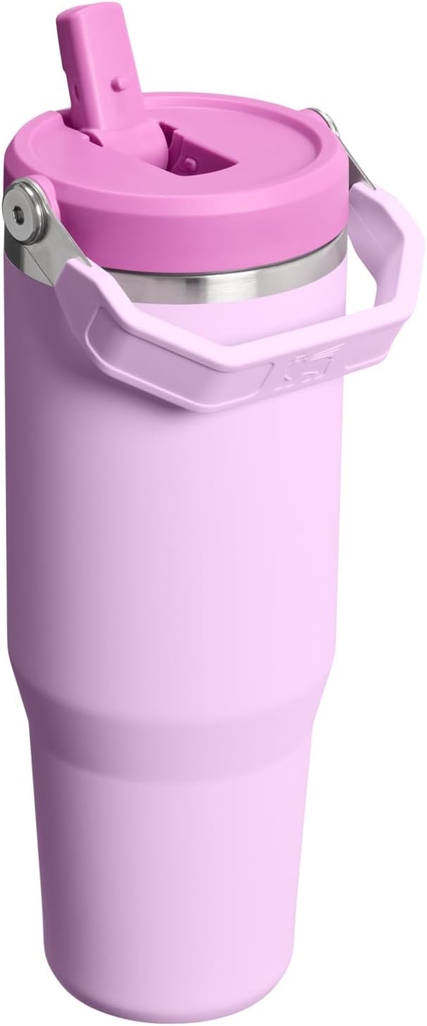 image:imageSTANLEY IceFlow 20 Flip Straw Tumbler with Handle 20 oz Twist On Lid and Flip Up Straw Leak Resistant Water Bottle Insulated Stainless Steel BPAFree Stainless Steel AshSoft Orchid