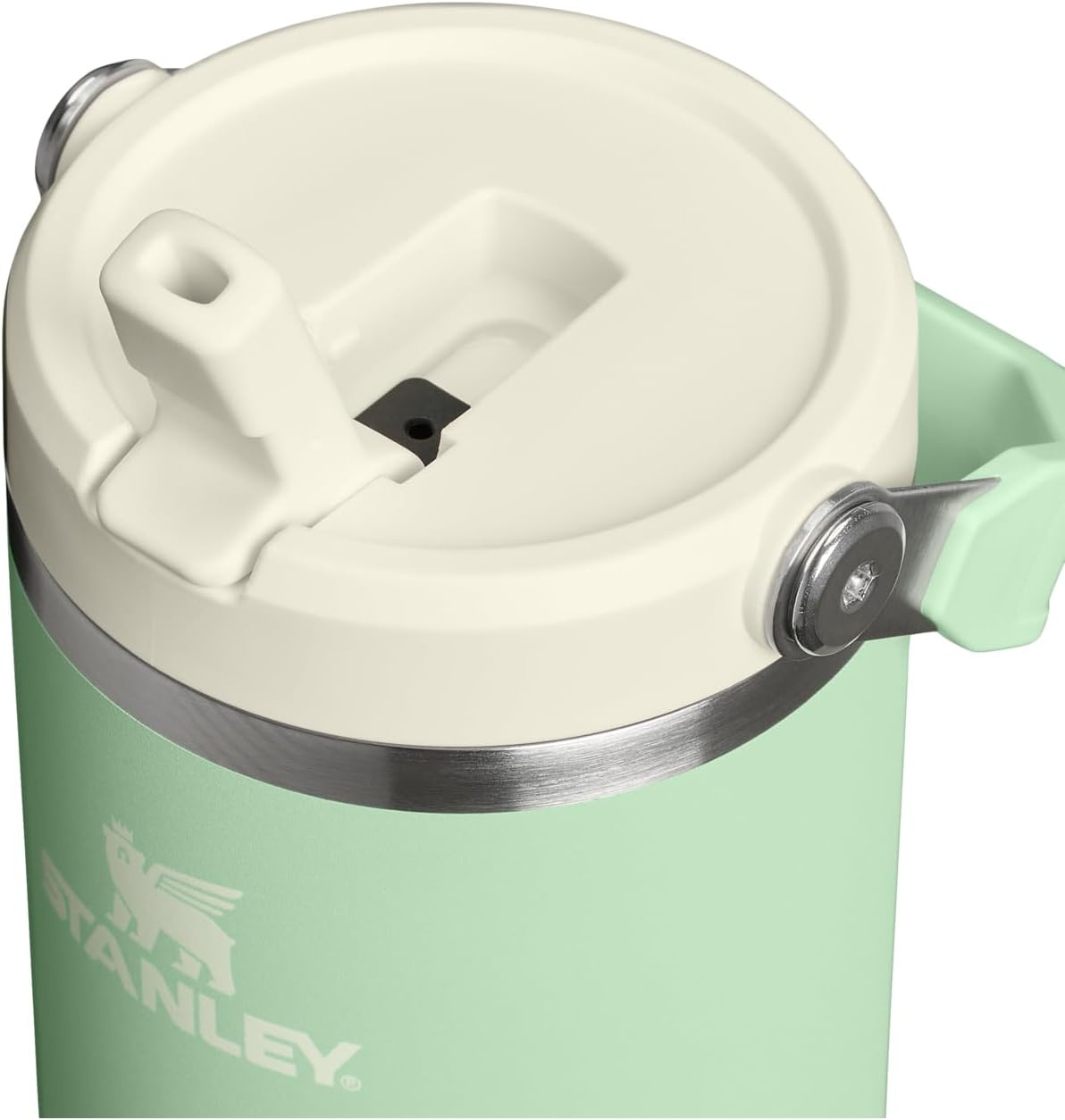 image:imageSTANLEY IceFlow 20 Flip Straw Tumbler with Handle 20 oz Twist On Lid and Flip Up Straw Leak Resistant Water Bottle Insulated Stainless Steel BPAFree Stainless Steel AshPistachio