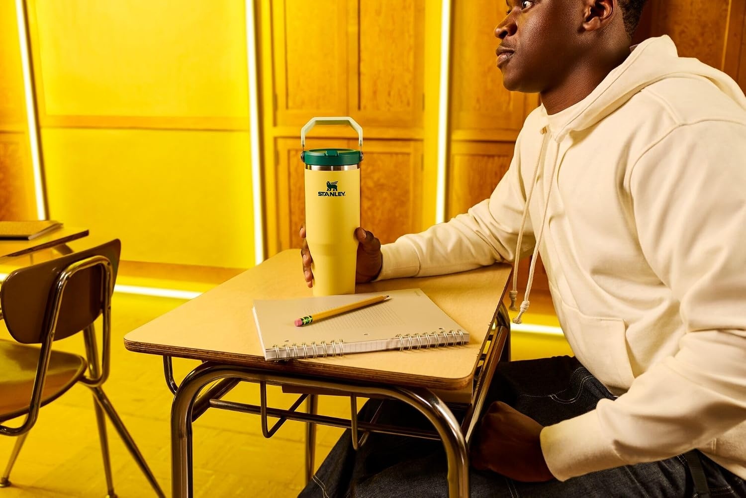 image:imageSTANLEY IceFlow 20 Flip Straw Tumbler with Handle 20 oz Twist On Lid and Flip Up Straw Leak Resistant Water Bottle Insulated Stainless Steel BPAFree Stainless Steel AshDaffodil Emerald