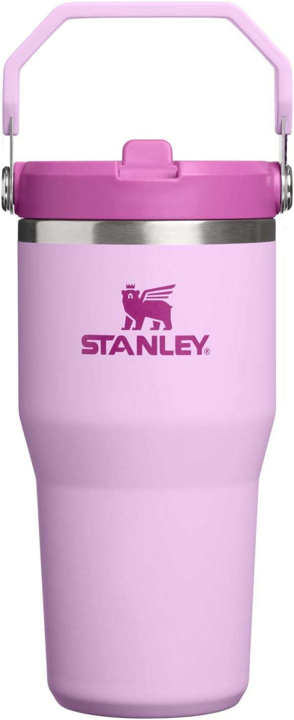 image:imageSTANLEY IceFlow 20 Flip Straw Tumbler with Handle 20 oz Twist On Lid and Flip Up Straw Leak Resistant Water Bottle Insulated Stainless Steel BPAFree Stainless Steel AshSoft Orchid