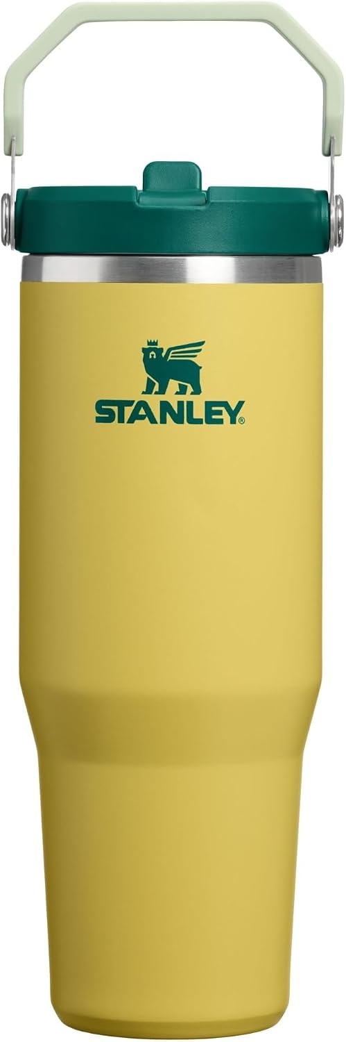 image:imageSTANLEY IceFlow 20 Flip Straw Tumbler with Handle 20 oz Twist On Lid and Flip Up Straw Leak Resistant Water Bottle Insulated Stainless Steel BPAFree Stainless Steel AshDaffodil Emerald