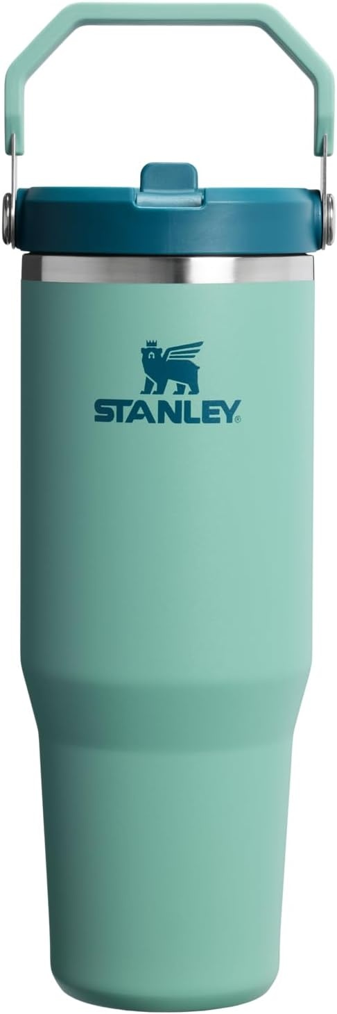 image:imageSTANLEY IceFlow 20 Flip Straw Tumbler with Handle 20 oz Twist On Lid and Flip Up Straw Leak Resistant Water Bottle Insulated Stainless Steel BPAFree Stainless Steel AshSpring Green