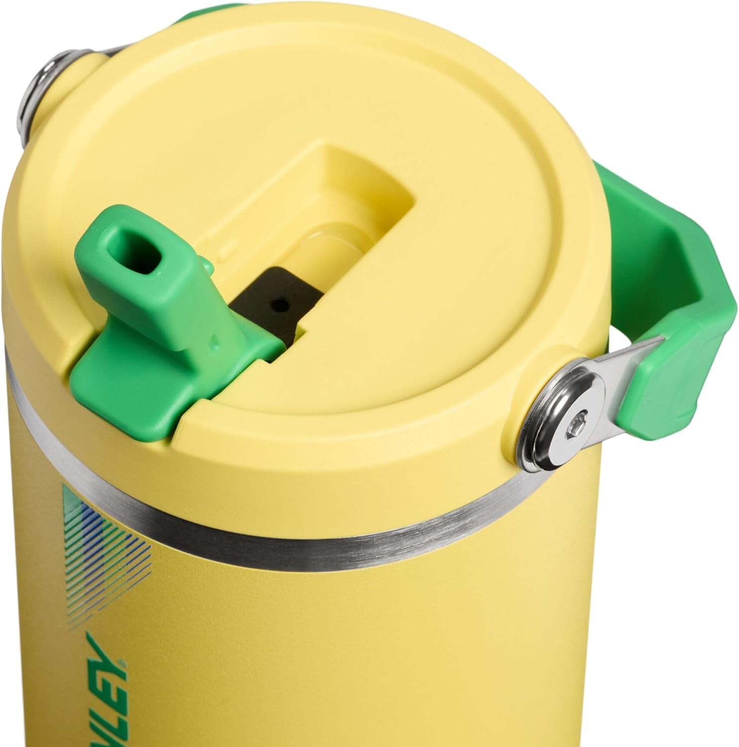 image:imageSTANLEY IceFlow 20 Flip Straw Tumbler with Handle 20 oz Twist On Lid and Flip Up Straw Leak Resistant Water Bottle Insulated Stainless Steel BPAFree Stainless Steel AshTeam Yellow Green