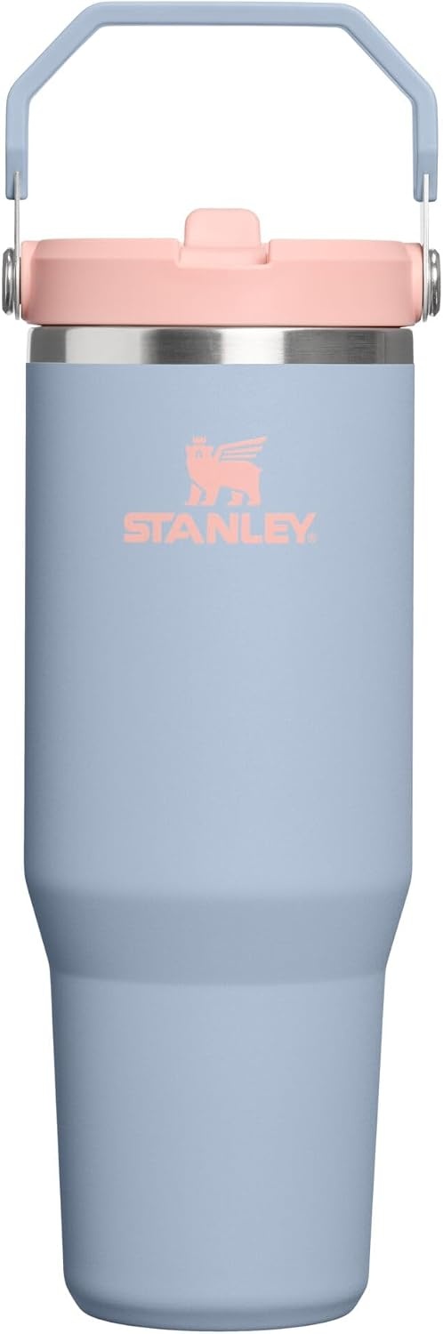 image:imageSTANLEY IceFlow 20 Flip Straw Tumbler with Handle 20 oz Twist On Lid and Flip Up Straw Leak Resistant Water Bottle Insulated Stainless Steel BPAFree Stainless Steel AshBlue Dream