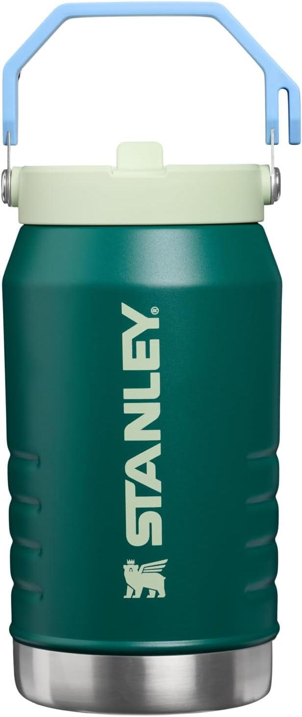 image:imageSTANLEY IceFlow 20 Flip Straw Tumbler with Handle 20 oz Twist On Lid and Flip Up Straw Leak Resistant Water Bottle Insulated Stainless Steel BPAFree Stainless Steel AshEmerald Honeydew