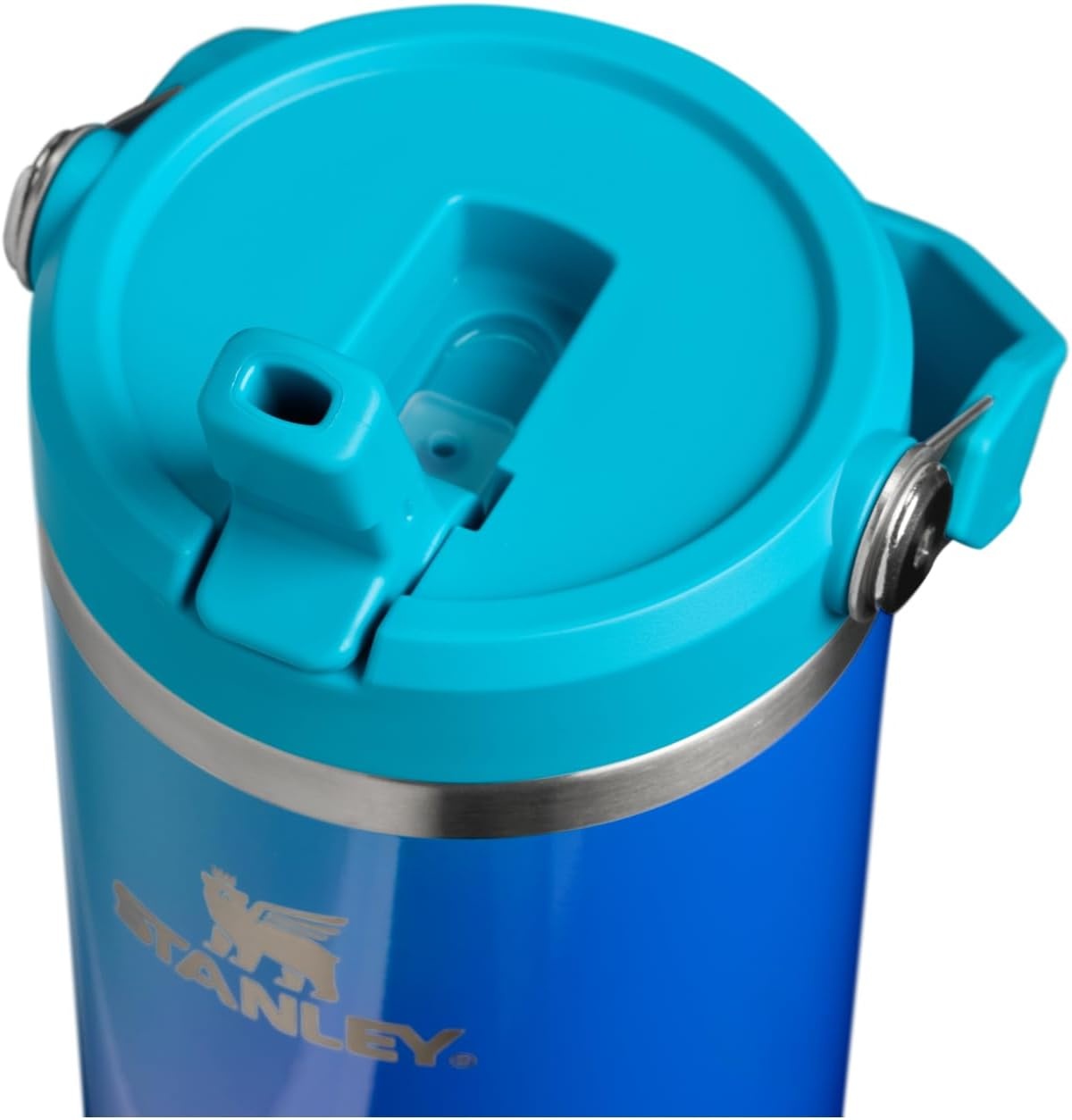 image:imageSTANLEY IceFlow 20 Flip Straw Tumbler with Handle 20 oz Twist On Lid and Flip Up Straw Leak Resistant Water Bottle Insulated Stainless Steel BPAFree Stainless Steel AshSea Glass Aura