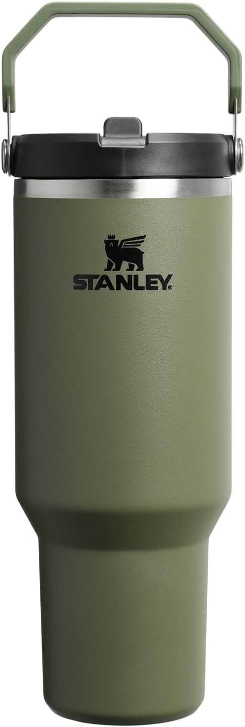 image:imageSTANLEY IceFlow 20 Flip Straw Tumbler with Handle 20 oz Twist On Lid and Flip Up Straw Leak Resistant Water Bottle Insulated Stainless Steel BPAFree Stainless Steel AshDried Pine