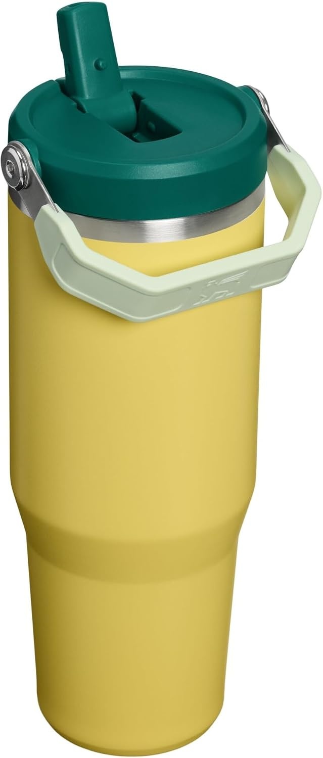 image:imageSTANLEY IceFlow 20 Flip Straw Tumbler with Handle 20 oz Twist On Lid and Flip Up Straw Leak Resistant Water Bottle Insulated Stainless Steel BPAFree Stainless Steel AshDaffodil Emerald