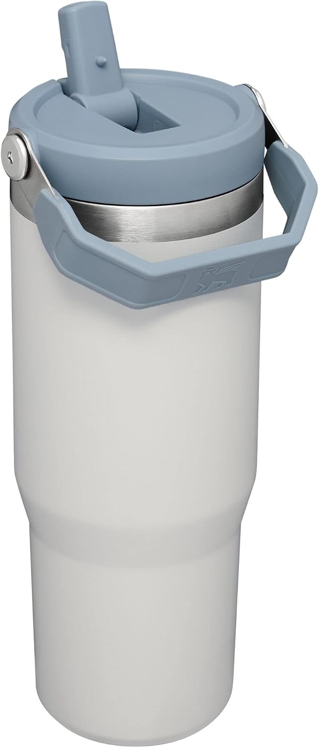 image:imageSTANLEY IceFlow 20 Flip Straw Tumbler with Handle 20 oz Twist On Lid and Flip Up Straw Leak Resistant Water Bottle Insulated Stainless Steel BPAFree Stainless Steel AshFog