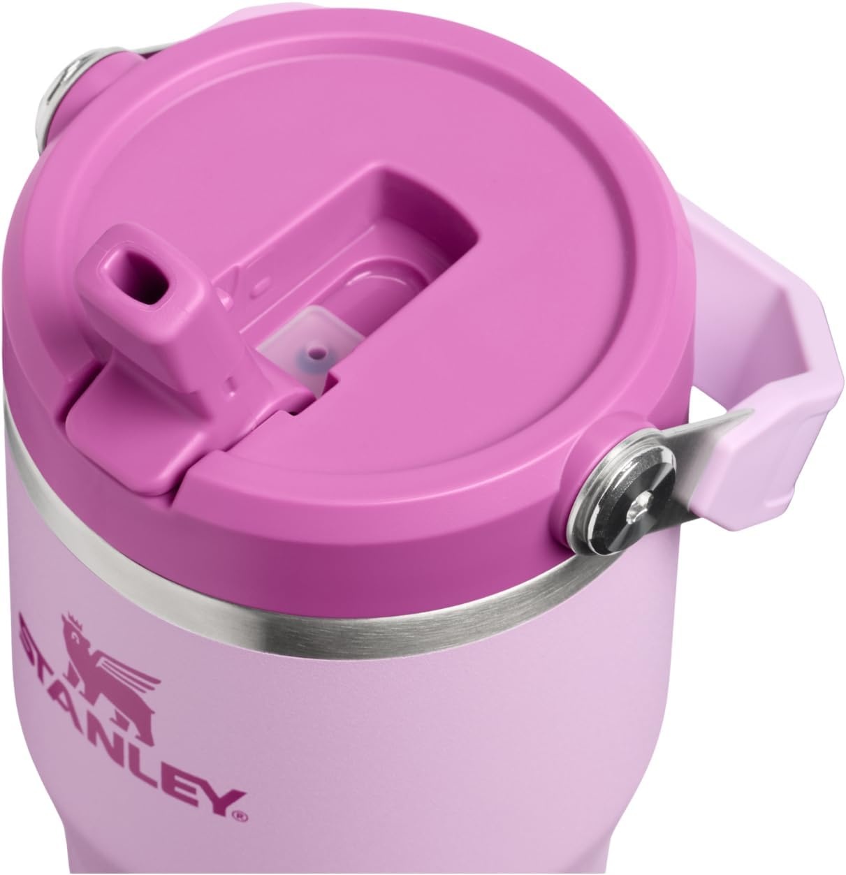 image:imageSTANLEY IceFlow 20 Flip Straw Tumbler with Handle 20 oz Twist On Lid and Flip Up Straw Leak Resistant Water Bottle Insulated Stainless Steel BPAFree Stainless Steel AshSoft Orchid