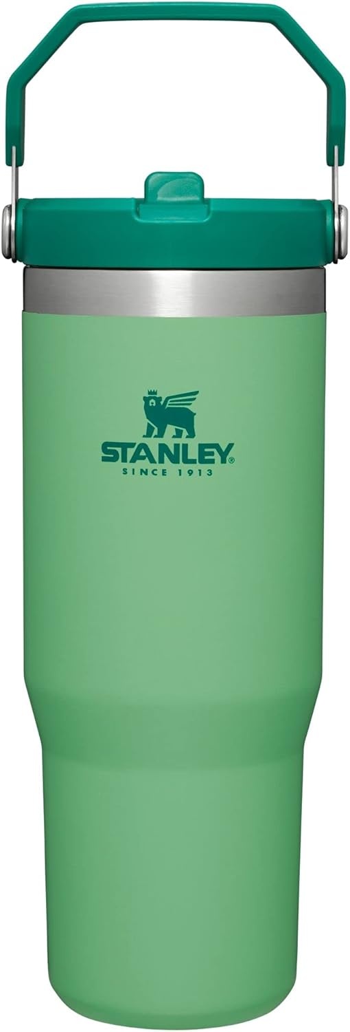 image:imageSTANLEY IceFlow 20 Flip Straw Tumbler with Handle 20 oz Twist On Lid and Flip Up Straw Leak Resistant Water Bottle Insulated Stainless Steel BPAFree Stainless Steel AshJade