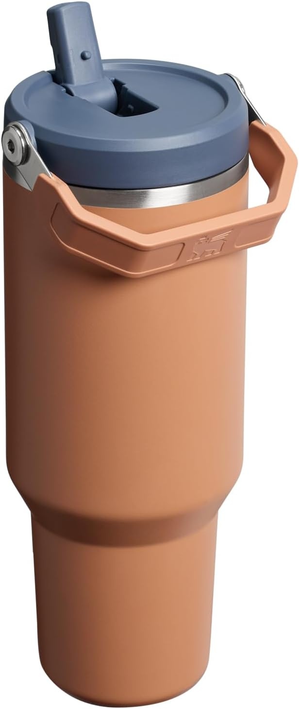 image:imageSTANLEY IceFlow 20 Flip Straw Tumbler with Handle 20 oz Twist On Lid and Flip Up Straw Leak Resistant Water Bottle Insulated Stainless Steel BPAFree Stainless Steel AshToast