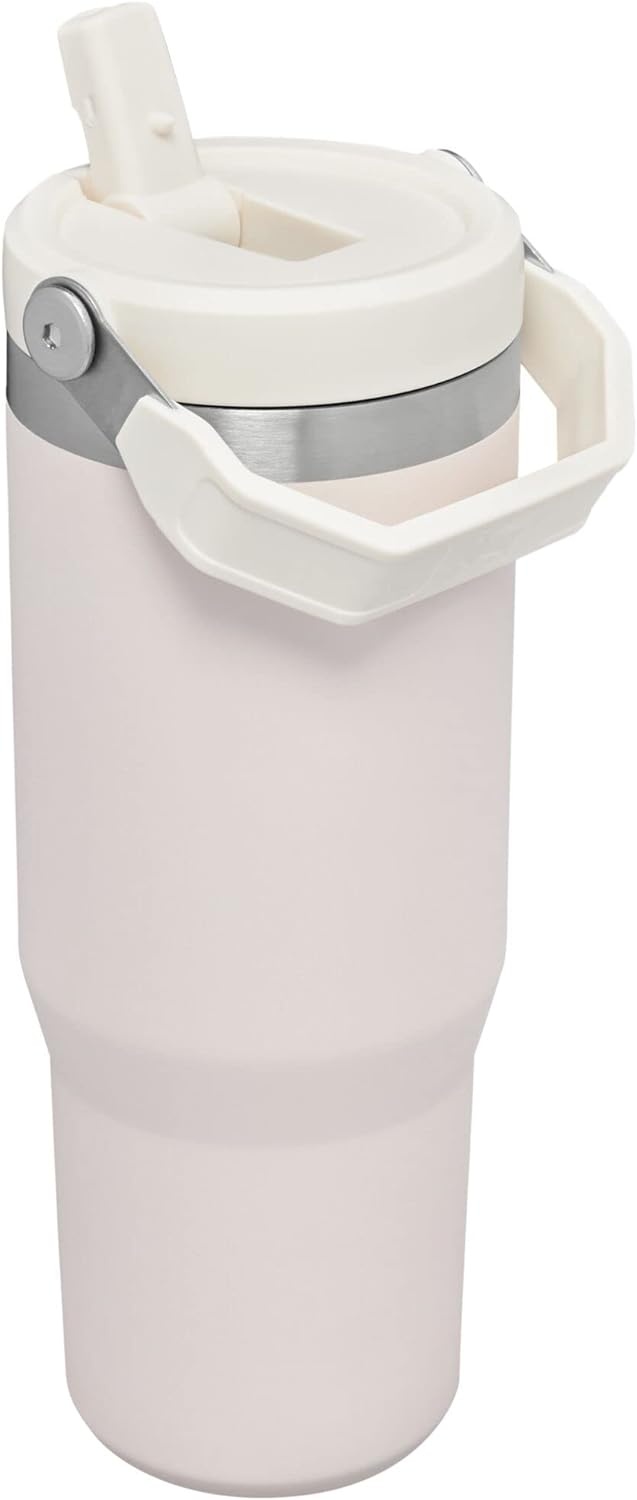 image:imageSTANLEY IceFlow 20 Flip Straw Tumbler with Handle 20 oz Twist On Lid and Flip Up Straw Leak Resistant Water Bottle Insulated Stainless Steel BPAFree Stainless Steel AshRose Quartz 10