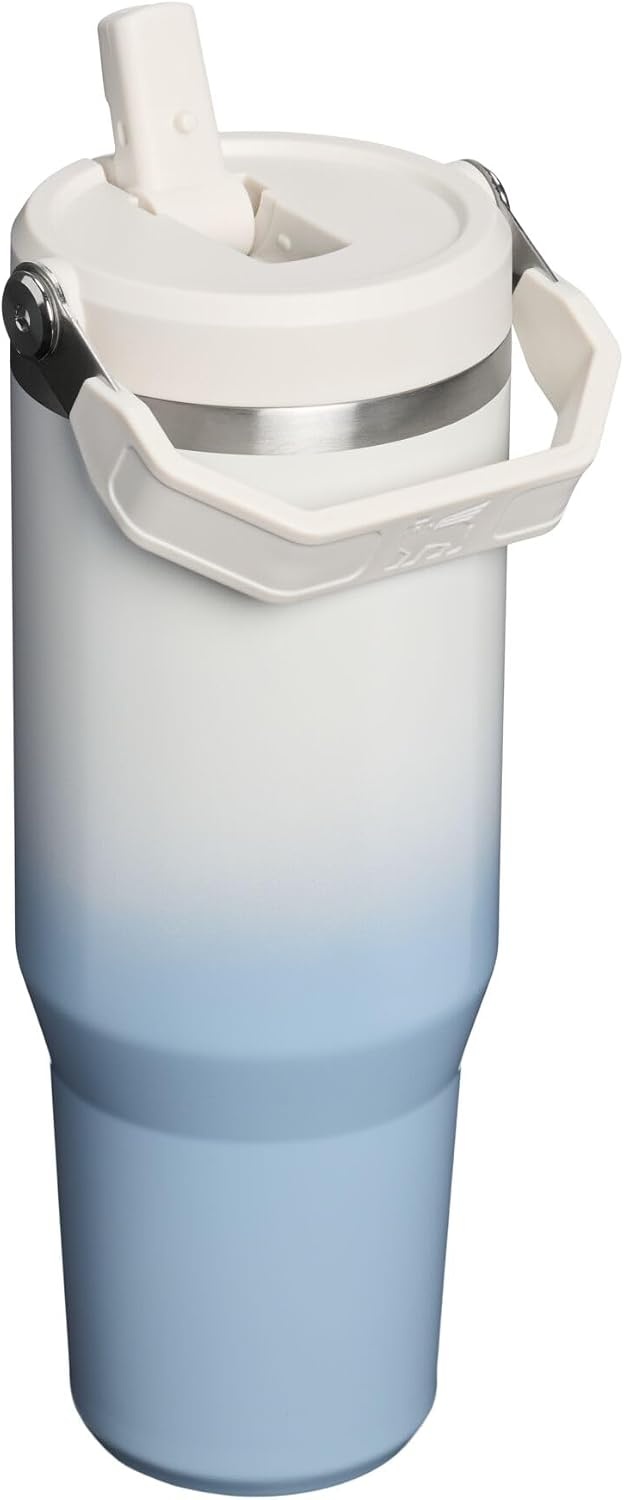 image:imageSTANLEY IceFlow 20 Flip Straw Tumbler with Handle 20 oz Twist On Lid and Flip Up Straw Leak Resistant Water Bottle Insulated Stainless Steel BPAFree Stainless Steel AshBlue Dream Gradient