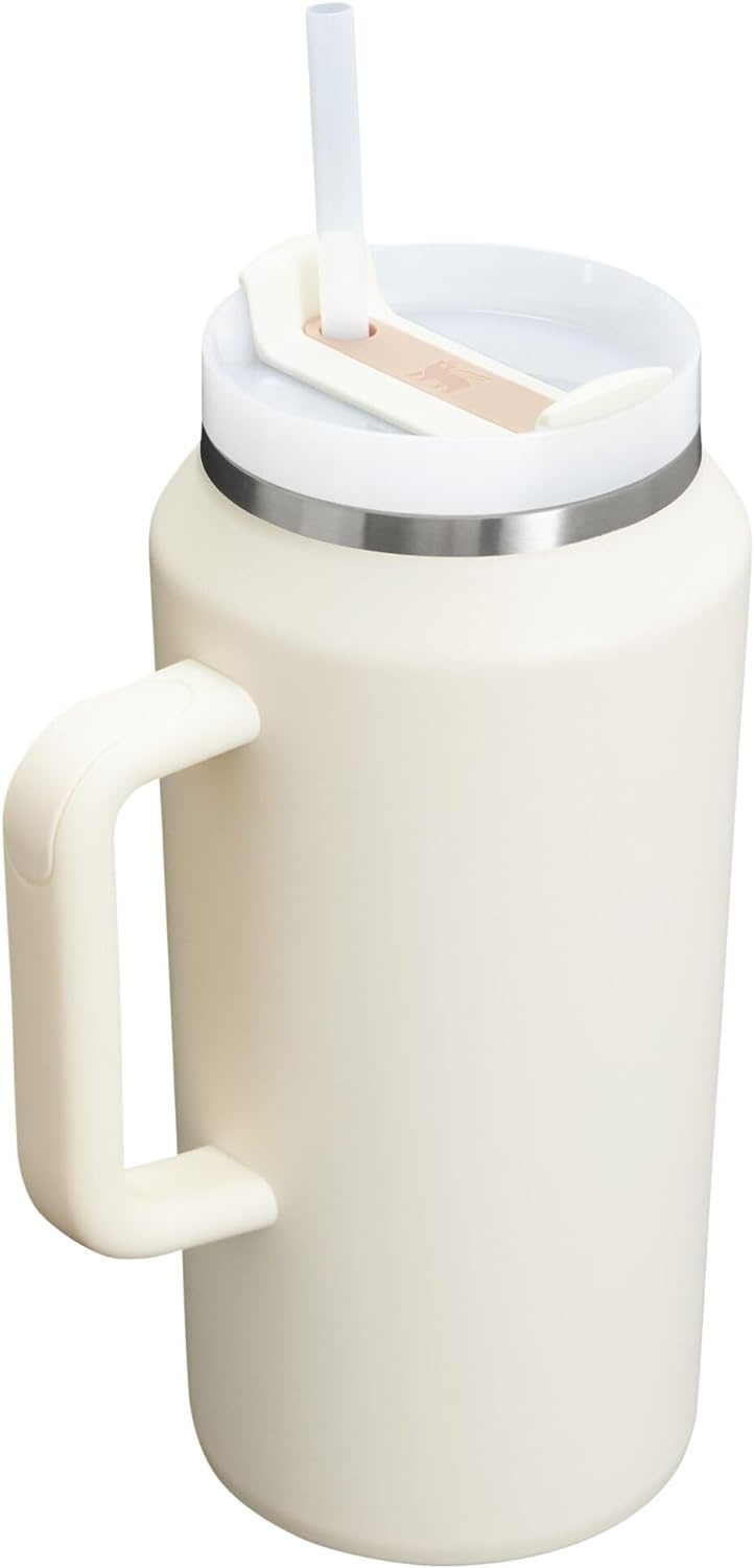 image:imageSTANLEY Quencher H20 Tumbler with Handle and Straw 20 oz Flowstate 3Position Lid Cup Holder Compatible for Travel Insulated Stainless Steel Cup BPAFree Blue Dream StoneCream 20