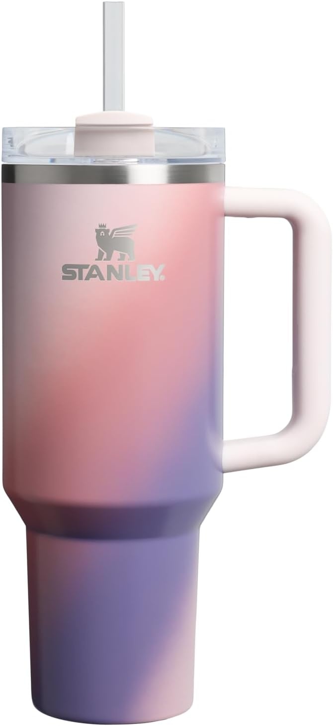 image:imageSTANLEY Quencher H20 Tumbler with Handle and Straw 20 oz Flowstate 3Position Lid Cup Holder Compatible for Travel Insulated Stainless Steel Cup BPAFree Blue Dream StoneDawn Spiral
