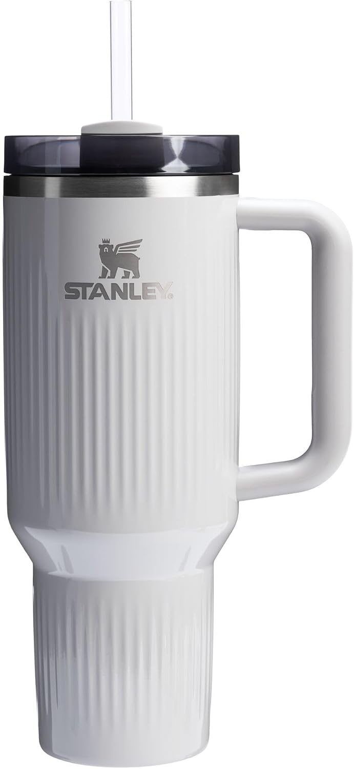image:imageSTANLEY Quencher H20 Tumbler with Handle and Straw 20 oz Flowstate 3Position Lid Cup Holder Compatible for Travel Insulated Stainless Steel Cup BPAFree Blue Dream StoneFluted Ash Gloss