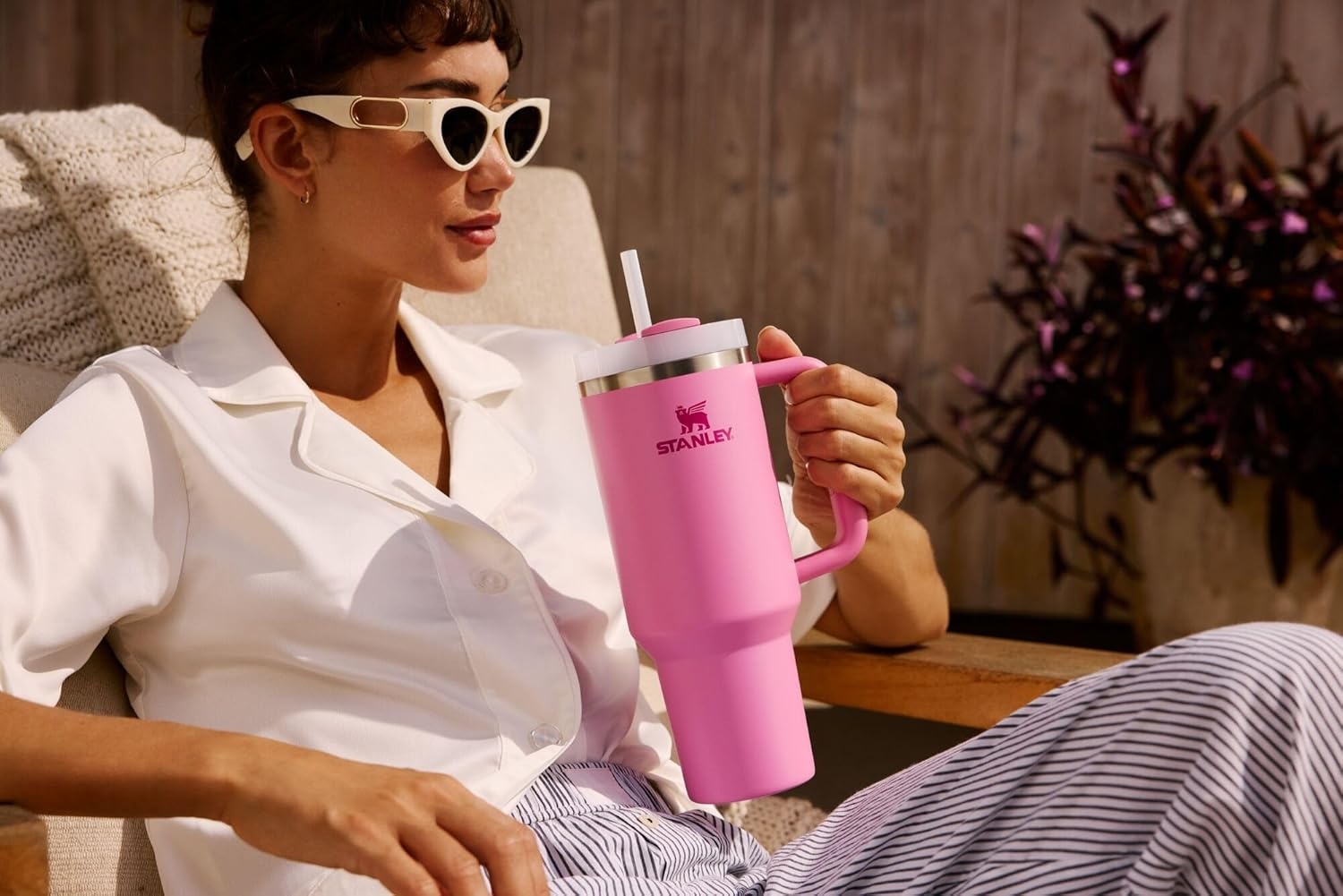 image:imageSTANLEY Quencher H20 Tumbler with Handle and Straw 20 oz Flowstate 3Position Lid Cup Holder Compatible for Travel Insulated Stainless Steel Cup BPAFree Blue Dream StoneCream Royal Fireworks