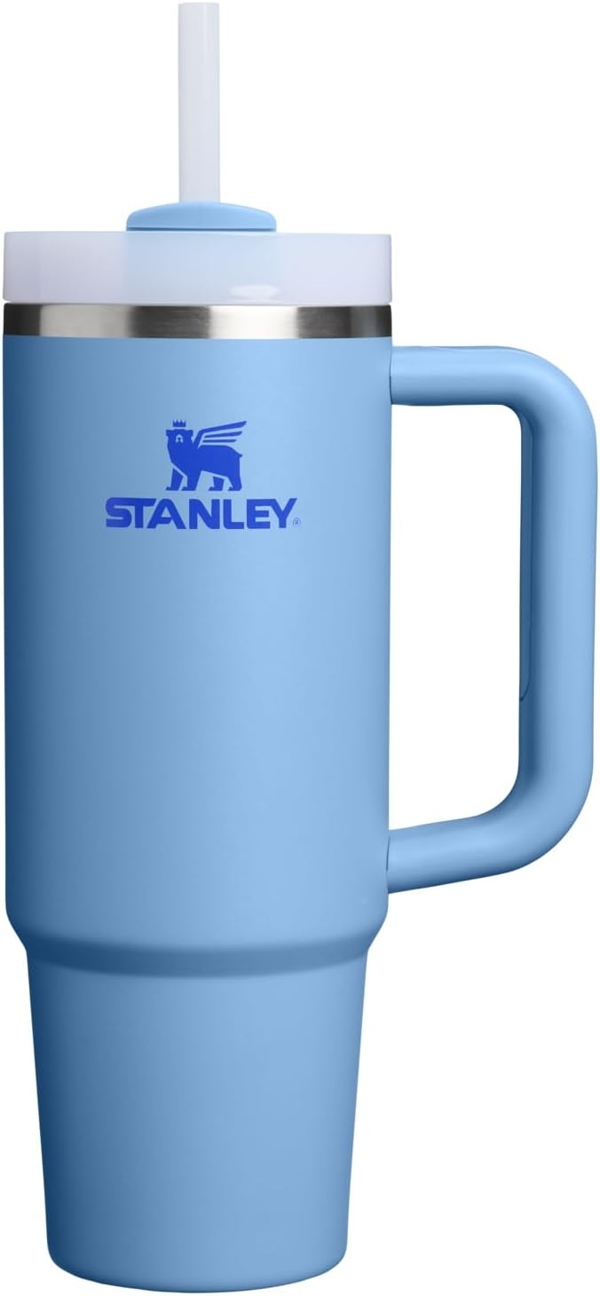 image:imageSTANLEY Quencher H20 Tumbler with Handle and Straw 20 oz Flowstate 3Position Lid Cup Holder Compatible for Travel Insulated Stainless Steel Cup BPAFree Blue Dream StoneBlue Sky